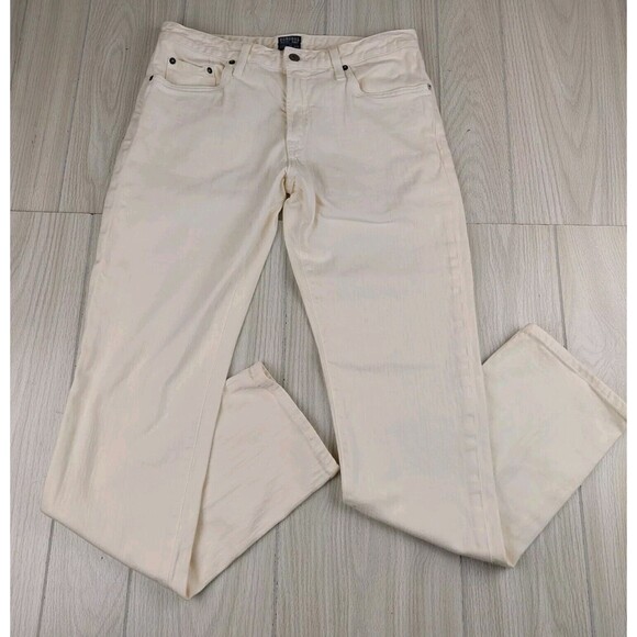 Bonobos Travel Jeans Mens 32x33* Off White Slim Straight Fit Stretch Preppy - Picture 1 of 6